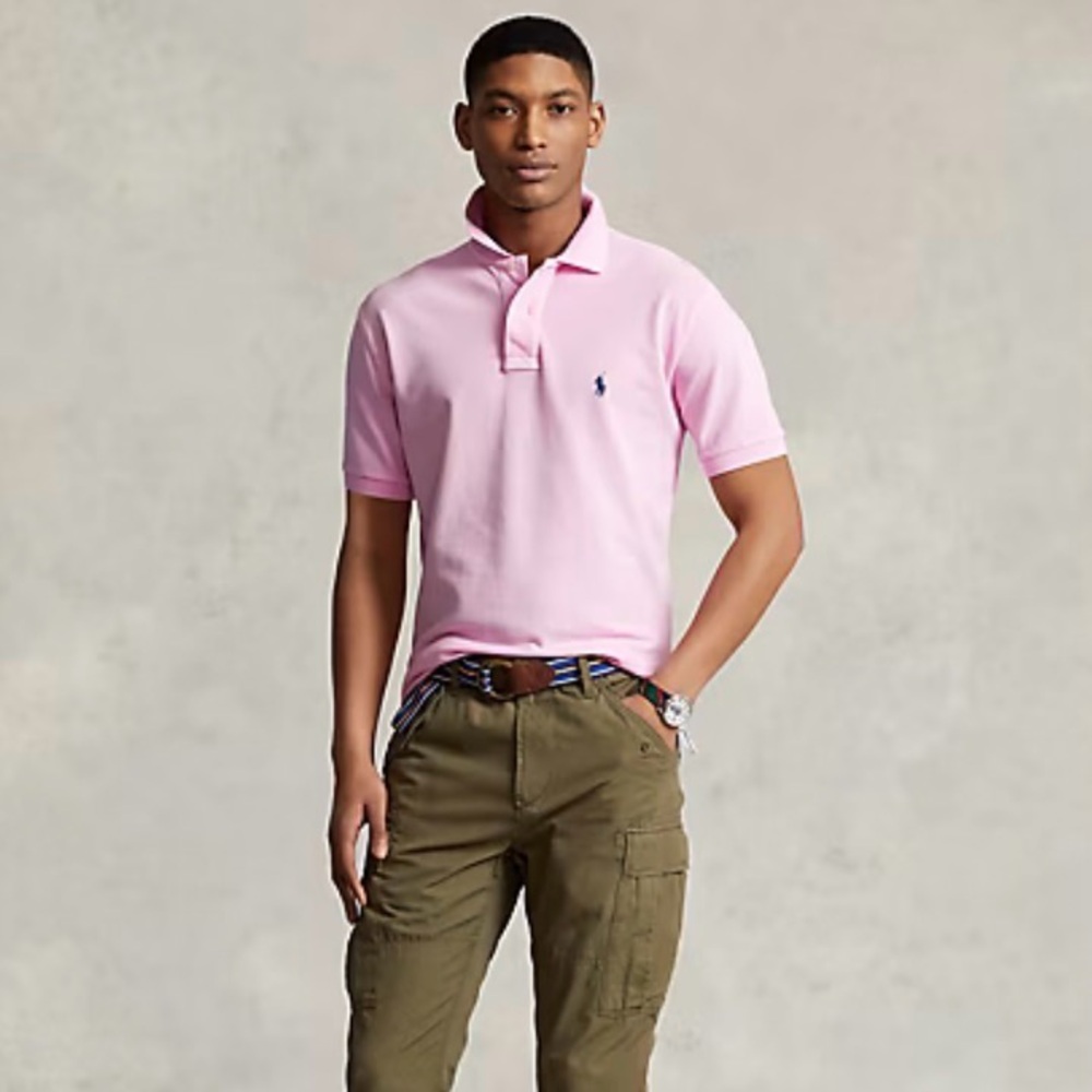 Polo Ralph Lauren Classic Fit Mesh Polo Shirt Pink Size XS